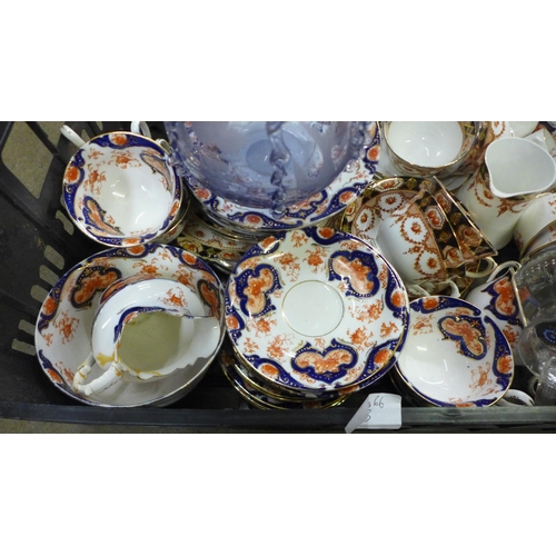 1190 - A Royal Crown Derby posies part tea set (7 items), together with two other sets, a glass jug and a d... 