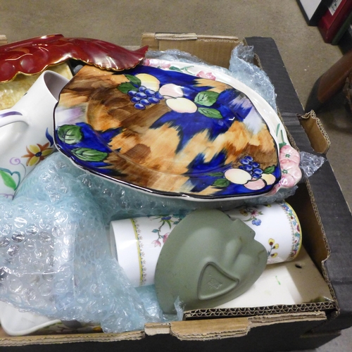 1194 - Assorted china and pottery, Carlton Ware Rouge Royale dish, Poole jug, etc. **PLEASE NOTE THIS LOT I... 