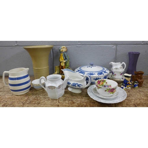 1200 - A collection of ceramics including Wedgwood Jasperware, Spode, Foley Cube tea wares, commemorative r... 