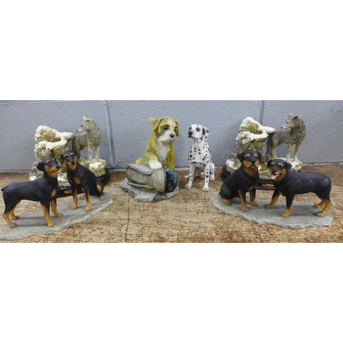 1213 - A collection of model dogs and wolves including Leonardo collection **PLEASE NOTE THIS LOT IS NOT EL... 