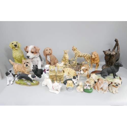 1214 - A collection of models of dogs and cats including Danbury Mint and Leonardo collection **PLEASE NOTE... 