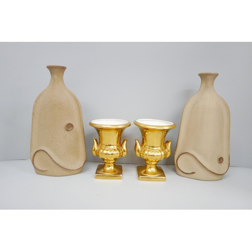 1219 - A pair of Alka Malta modernist vases and a pair of Royal Winton urn vases