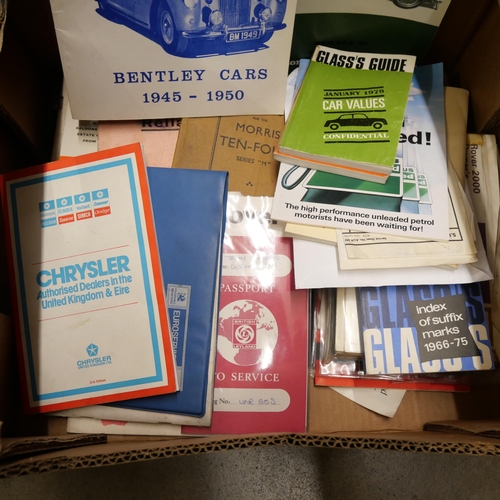 1227 - A collection of car ephemera including manuals