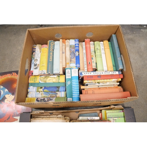 1232 - Two boxes of mixed mid 20th century and later books including early Ladybird in good condition **PLE... 