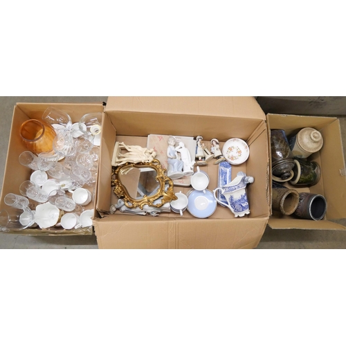 1240 - A collection of china, stoneware and glassware (3 boxes) **PLEASE NOTE THIS LOT IS NOT ELIGIBLE FOR ... 