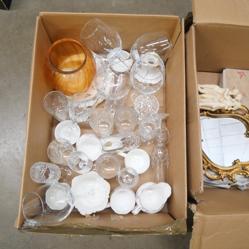 1240 - A collection of china, stoneware and glassware (3 boxes) **PLEASE NOTE THIS LOT IS NOT ELIGIBLE FOR ... 