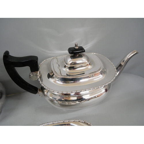 617 - A Viners of Sheffield four piece silver plated tea service