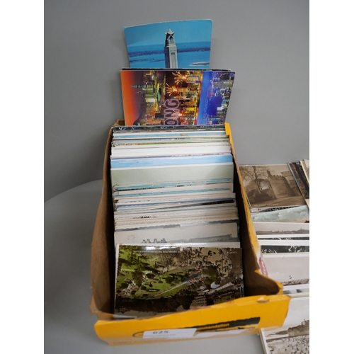 625 - A box of postcards, vintage to modern