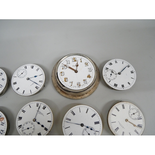 630 - Twelve pocket watch movements including Waltham