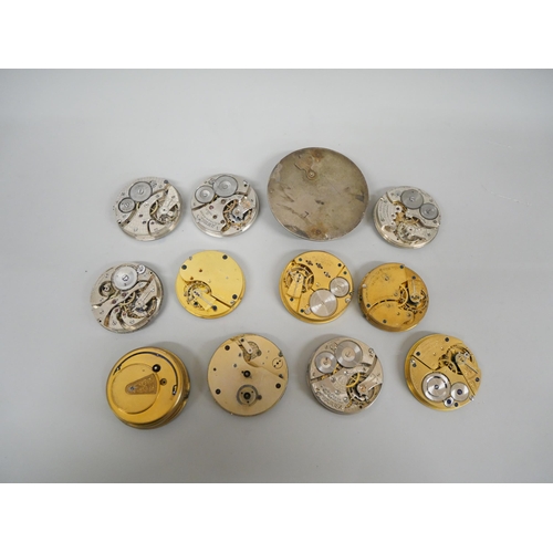 630 - Twelve pocket watch movements including Waltham