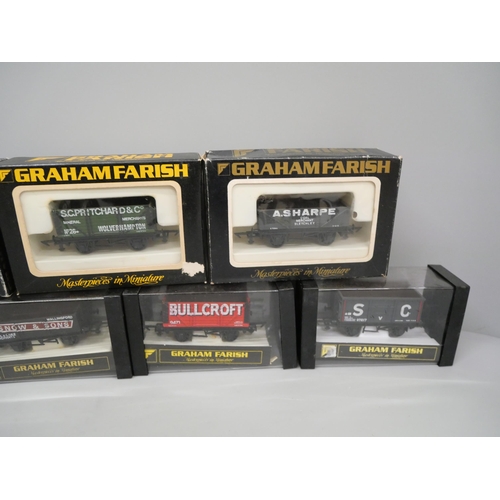 649 - Seven Graham Farish OO-gauge wagons, boxed