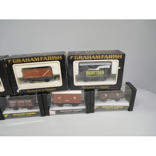 655 - Seven Graham Farish OO-gauge wagons, boxed