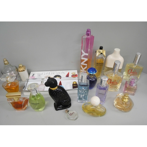 687 - A collection of perfume including Poeme, Lancôme, FCUK, miniature collection, Boss, etc.