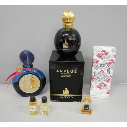 693 - A collection of assorted perfumes including Arpege by Lanpin, Paris