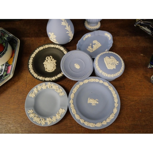 705 - Ten items of Wedgwood blue Jasperware