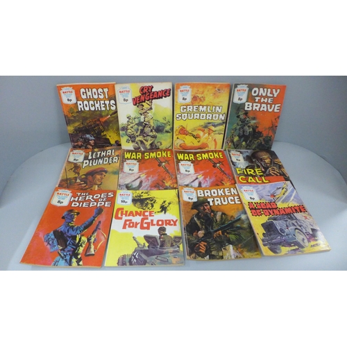 720 - Over 260 Battle Picture Library vintage war comics, 1970s, many in sequence order