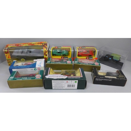 747 - Model vehicles including Tri-ang military vehicle, Vanguards and Burago, boxed