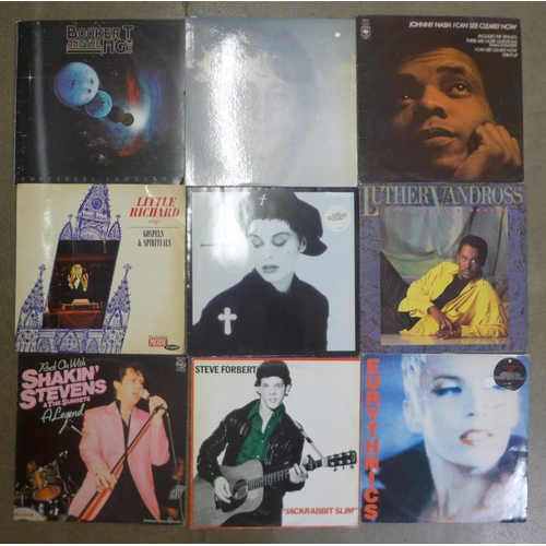 761 - Twenty LP records including John Lennon, Booker T, Luther Vandross, Little Richard, ELO, Fats Domino