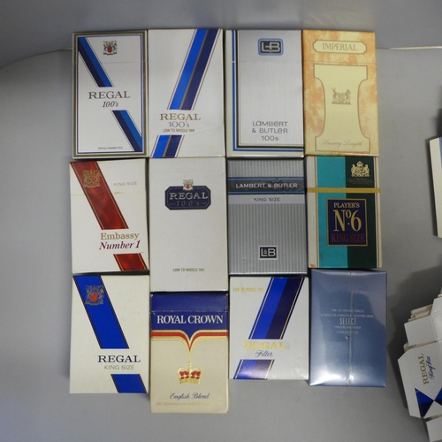 763 - A collection of dummy cigarette packs and over two hundred original carton flat pack from Imperial T... 