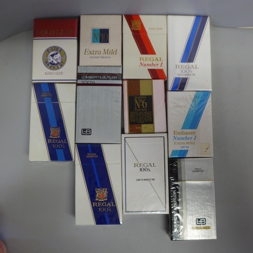 763 - A collection of dummy cigarette packs and over two hundred original carton flat pack from Imperial T... 