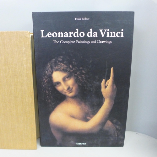 785 - Four books, Taschen-Leonardo da Vinci, Early English Furniture and woodwork by Cescinsky and Gribble... 