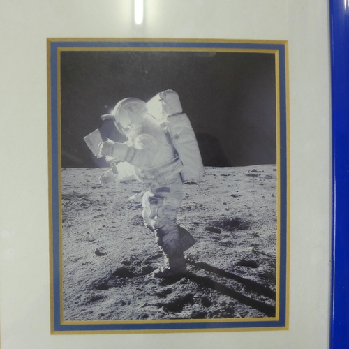 812 - An autographed First Day Cover display by Edgar Dean Mitchell, 6th person to walk on the moon