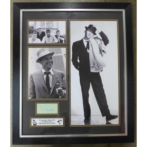 814 - A Frank Sinatra signed display with Certificate of Authentication