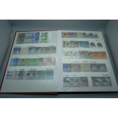 834 - Great Britain 2000-2007 unmounted mint commemoratives in stock book, high face value (more than 290 ... 