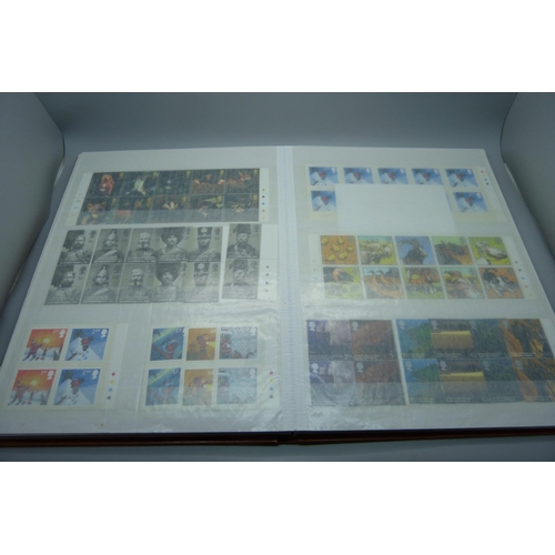 834 - Great Britain 2000-2007 unmounted mint commemoratives in stock book, high face value (more than 290 ... 