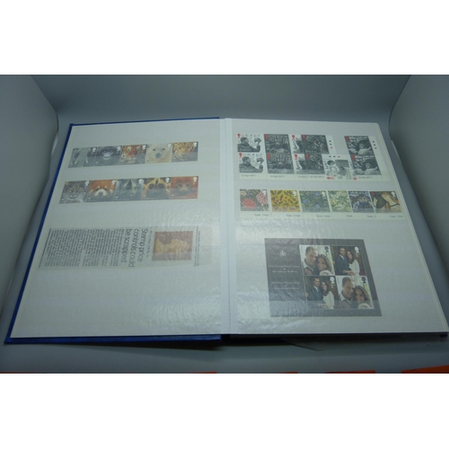 835 - Great Britain 2011-2014 unmounted mint commemoratives in stock book, high face value (more than 340 ... 