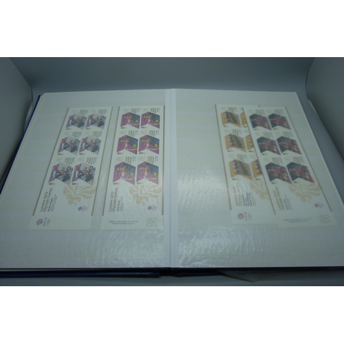 835 - Great Britain 2011-2014 unmounted mint commemoratives in stock book, high face value (more than 340 ... 