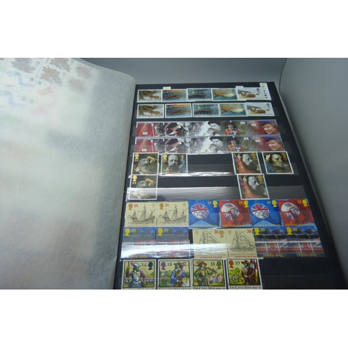 837 - Great Britain 1991-2000 unmounted mint commemoratives in stock book, face value in excess of £240