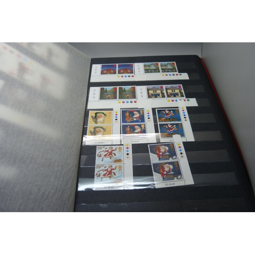 837 - Great Britain 1991-2000 unmounted mint commemoratives in stock book, face value in excess of £240