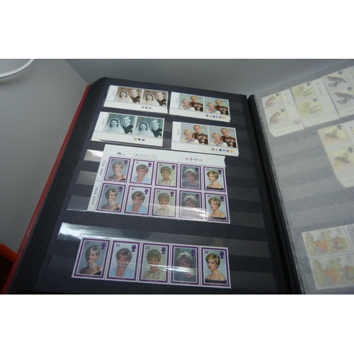 837 - Great Britain 1991-2000 unmounted mint commemoratives in stock book, face value in excess of £240