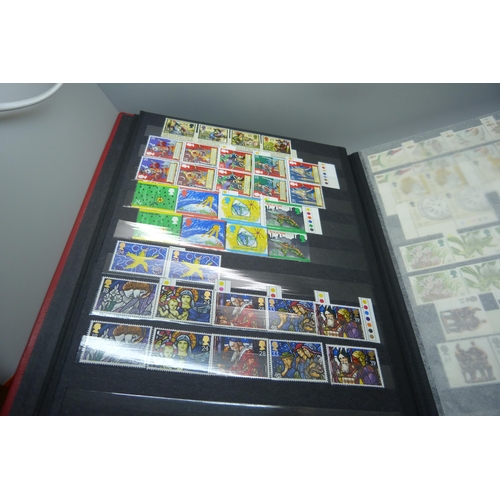 837 - Great Britain 1991-2000 unmounted mint commemoratives in stock book, face value in excess of £240