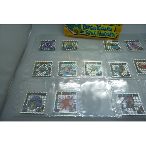 845 - An album of Pokemon Deco Chara Seal holder stickers and approximately twenty five Japanese Amada sti... 