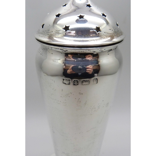 849 - A silver shaker, Birmingham 1912, 119g