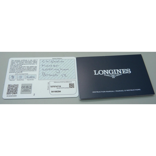 857 - A Longines Dolce Vita automatic wristwatch, with box and paperwork, (purchased January 2024)