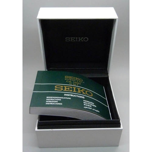 867 - A Seiko Sportura Kinetic GMT wristwatch, 5M85-OAAO, boxed