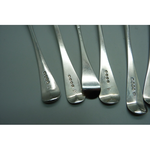 879 - Eight silver spoons including 19th Century, 480g