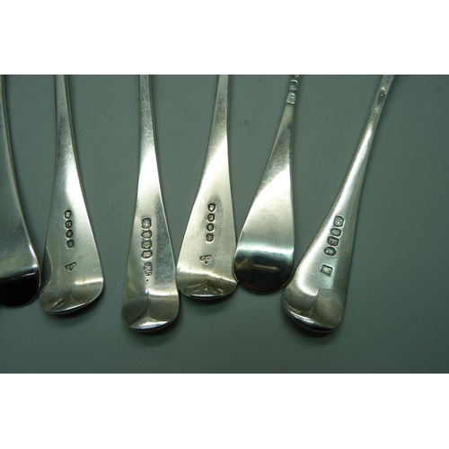 879 - Eight silver spoons including 19th Century, 480g