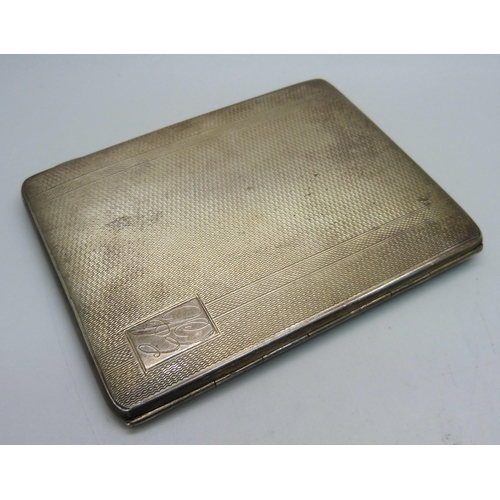 897 - A silver cigarette case, 145g