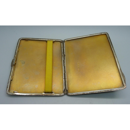 897 - A silver cigarette case, 145g