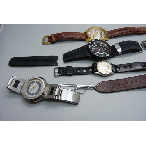 952 - Seven wristwatches, Citizen, Dambusters, Lorus, two Summit, Accurist and Citizen