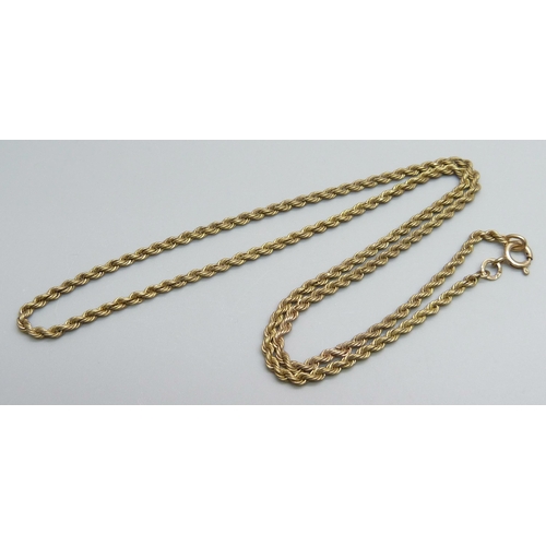 974 - A 9ct gold chain, 11.2g