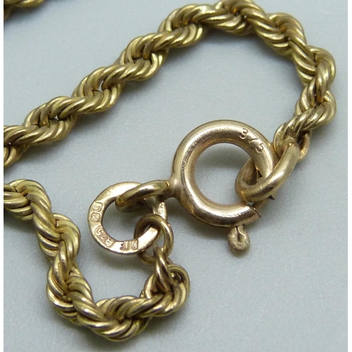 974 - A 9ct gold chain, 11.2g