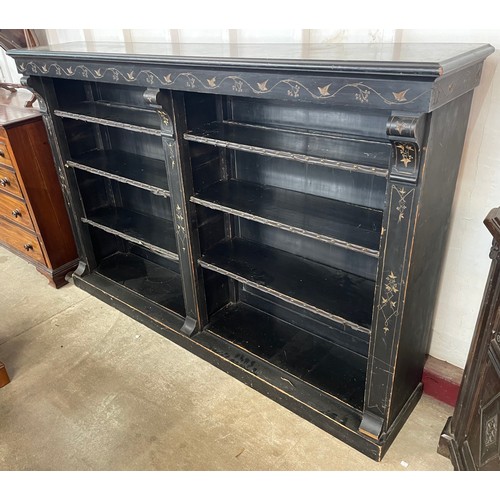 111 - A Victorian Aesthetic Movement ebonised open bookcase