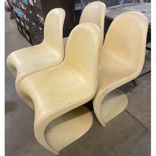 95 - A set of four Verner Panton style Perspex S-shape chairs