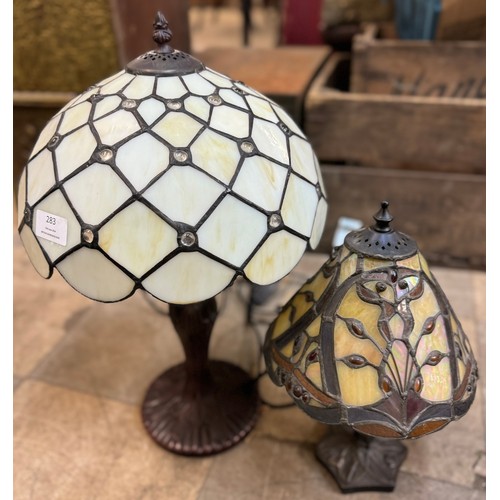 283 - Two Tiffany style table lamps