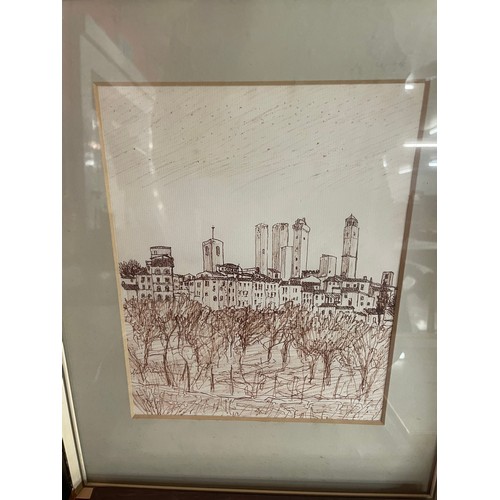 357A - A signed E.J Rogers etching, The Front Square, T.C.D., signed Sue Firth prints, map, etc.